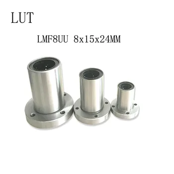 4pcs LMF8UU Aukštos kokybės LMF8 flanšas rutulinis guolis Naudojamos 8mm linijinis vadovas 8x15x24mm už 8mm linijinis veleno CNC