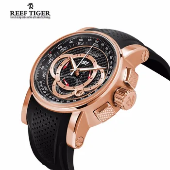 Rifas Tigras/RT Dizaineris Sporto Laikrodžiai Vyrams Rose Gold Kvarcinis laikrodis su Chronograph ir Data RGA3063