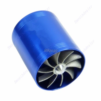 Ventiliatoriaus Oro Įsiurbimo Supercharger Turbo Kuro Dujų Užsklanda Ventiliatorius Mėlyna DVIGUBAI F1-Z 