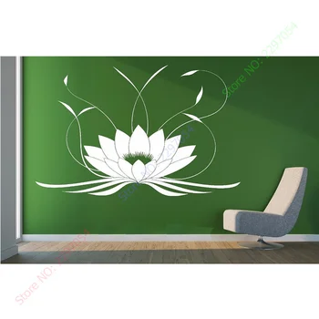 Naujas Lotus Flower Buda Jogos Studija Medituoti Dekoro Siena Lipdukas Vinilo Decal Namų Puošybai dydis 56x90cm