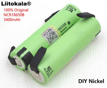 6PCS Liitokala naujas originalus NCR18650B 3.7 V 3400mAh 18650 įkraunama ličio baterija Panasonic, baterija + PASIDARYK pats nikelio gabalas
