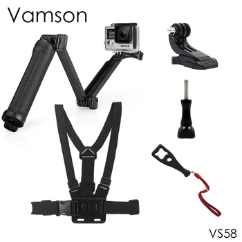 Vamson 3 Būdas Reguliuojamas Monopodzie Trikojo Krūtinės Diržas Diržas J-Hook Sagtis Raktą, Skirtą Xiaomi už SJ4000 už SJCAM už Yi VS58
