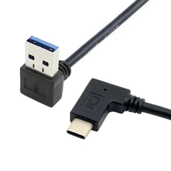30cm USB 3.1 C Tipo USB-C Kampas UP& Down& Kairėje ir Dešinėje Kampu 90 Laipsnių Vyras Duomenų Kabelį, skirtą 