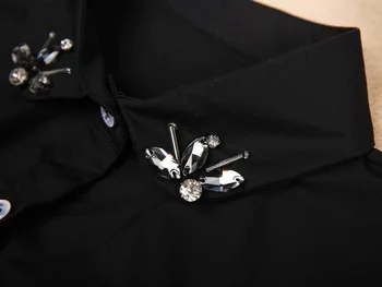 Mados perlų Netikrą apykaklės Nuimamas white crystal Aukštos kokybės krištolo marškinėliai netikrą apykaklės, elastinga nagų marškinėliai sutartis krūtinė