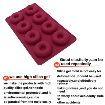 WALFOS maisto kokybės silikono spurga šokolado pelėsių Silikono Spurgos pelėsių Maker 