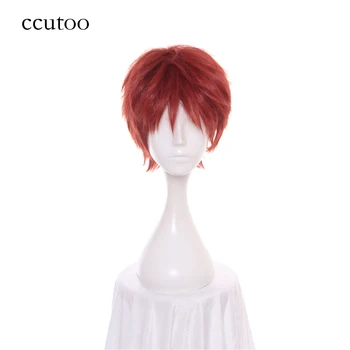 Ccutoo 30cm Fate/Stay Night Shirou Emiya Trumpas Purus Sluoksniuotos Raudona Oranžinė Cosplay Perukas Sintetinis Plaukų Šilumos Varža pluošto
