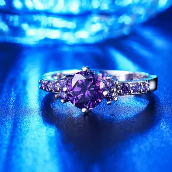 DODO Išskirtinį Violetinė Crystal Anel 925 Sterlingas Sidabro Karūna Žiedai Moterims Anillos Unikalus Elegantiškas Derliaus Piršto Papuošalai DR199