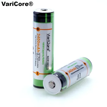 2VNT VariCore Originalas Saugomas 18650 NCR18650B 3400mAh Li-lon baterija su PCB 3.7 V Panasonic + Laikymo dėžutė