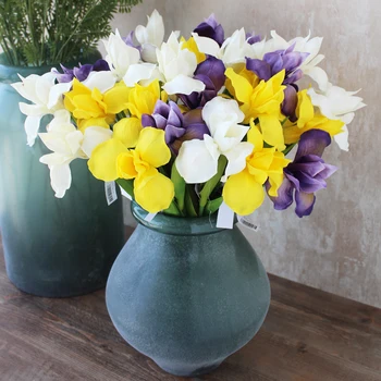 PU Jaustis Modeliavimas Orchidėja Iris Dirbtinių Gėlių Namuose Vestuvių Kambarį Apdaila Netikrą Gėlės