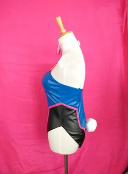 Pagal užsakymą!Naujas Žaidimas OW D. VA Triušis Mergina Seksualus maudymosi kostiumėlį, Cosplay Kostiumų Bodysuit+Triušio ausys ir uodega+Kojinės Helovinas Kostiumas