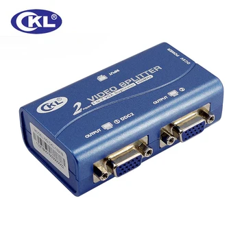 Aukštos kokybės Konverteris CKL 2 VGA Port Splitter Adapte 450MHz 2048*1536 Palaiko DDC, DDC2, DDC2B USB Powered Plastiko Atveju