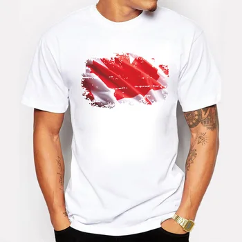 Naujausias vyriškų drabužių trumpomis Rankovėmis Nostalgiškas Stiliaus Kanados Vėliava, Print T-shirts Kanados Miesto Monrealio Tee Marškinėliai Hipster O-kaklo Viršūnes
