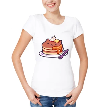 Naujas Vasaros, Gero Maisto Dizaino moterų marškinėliai Dvigubai Cheeseburger T-Shirt viršūnes Mielas Pug/Cat t-shirt moterų Tee Viršūnės