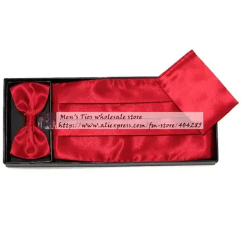 Cummerbund platus elastingas diržas nosinė peteliškę Kišenėje aikštėje 3pcs 1