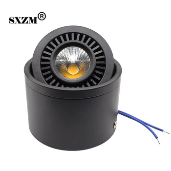 Paviršinės montuotės juodas kūnas, COB led lemputė 5W/7W/9W/20W led lempos AC85-265V vietoje šviesos su led driver balta/šiltai balta/šaltai balta