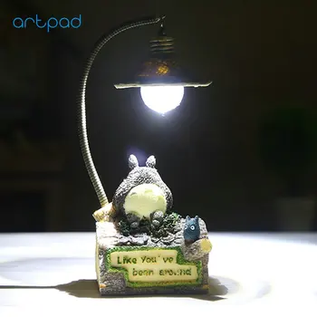 Artpad Hayao Miyazaki Animacinį Totoro Naktį Šviesos Japonijos Dervos Meno Decro Mielas LED Totoro Lempa Dovana, Namų Dekoro Įrenginiai