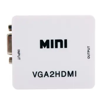 Mini VGA į HDMI Konverteris Su Garso VGA2HDMI 1080P Adapteris Jungtis, Skirta Projektorius, Nešiojamas PC su HDTV su HDMI2VGA Skaičiuoklė