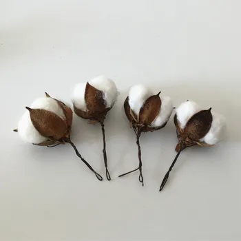 8pcs/daug Baltos spalvos Dirbtiniai Sausų Gėlių Trumpas Kamieninių Medvilnės Boll Vieną Kirtikliai 
