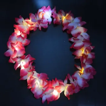 2018 Žėrintis Šviesos LED Havajai Hula Luau Gėlių Leis Girliandą Karoliai Gėlių Vainikas Šalis Dekoro Kalėdų Navidad Naujųjų Metų