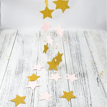 Rožinė Aukso Žvaigždė Popieriaus Girliandą Kūdikių Dušas Vaikams, Vaikų Gimtadienio Dekoravimas, Vestuvių Dekoravimas, Namų Dekoro konfeti