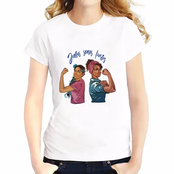 Merginos viršūnes tees atsitiktinis Marškinėliai Moterims trumpomis Rankovėmis minkštas Kvėpuojantis marškinėliai mergina galia Feminizmo marškinėlius