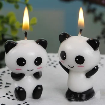 2 Vnt/set Kawaii Panda vaiko Gimtadienio Tortas, Žvakės, Gimtadienio Apdailos Žvakė Šalies Prekių