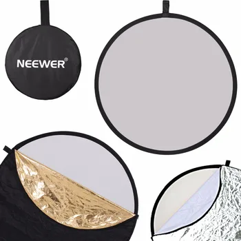 Neewer 43-colių / 110cm 5-in-1 Išardomi Multi-Disc Šviesos Atšvaitas su maišeliu - Permatomas, Sidabro, Aukso, Balta ir Juoda