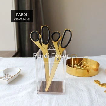 Paprastas stilius Žalvario, aukso spalvos žirklės naudoti namuose Nerūdijančio plieno žirklės 1pc/daug