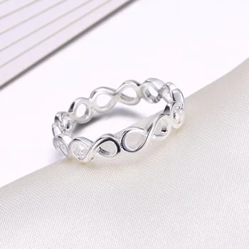 Karšto pardavimo mados sterlingas sidabro papuošalai aukštos klasės juvelyrikos asmenybės tendencija žiedas kūrybinės skaitmeninės žiedas aštuonių žiedas ponios žiedas