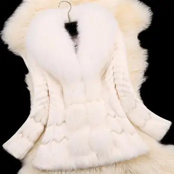 2017 m. Rudens ir Žiemos paltai šiltas Naujas Silver Fox Fur coat viršutiniai moteriški mados kailių paltai, plius dydis S-XXXL natūralus kailis