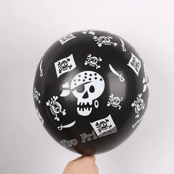 10vnt 12inch piratų kaukolės lateksiniai balionai juoda Helovinas balionų dekoracijos oro globos gimtadienio reikmenys žaislai