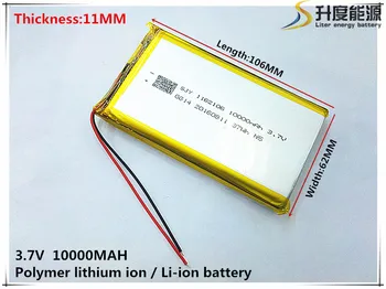 3.7 V,10000mAH,[1162106] PLIB ( polimeras ličio jonų baterija ) Li-ion baterija tablet pc,GPS,mp3,mp4,mobilųjį telefoną,garsiakalbis