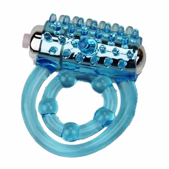 Mėlynos spalvos Dviejų žiedų Vibratoriai cockring Antkakliai Nedelsiant Ankstyvos Ejakuliacija Užraktas Bauda Sekso Žaislai produktas Vyrams