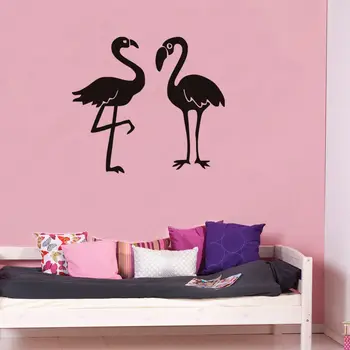 2 Flamingo Sienų Lipdukai Namų Dekoro Kambarį Didelių Paukščių, Sienų Lipdukai, Vaikų Kambario, Kūdikių, vaikų Darželio Sienos Lipdukai Muraux SA135