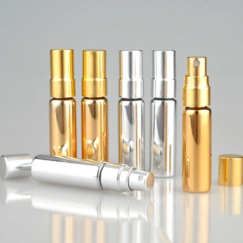 5Pieces/Daug 5ML Spalvos Parfum Kelionės Purškimo Butelį Kvepalai Nešiojamų Tuščias Kosmetikos Konteineriai Su Aliuminio Spray