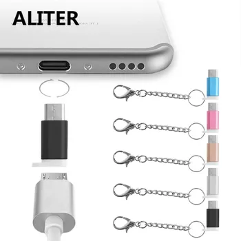 ALITER USB-C USB 3.1 C Tipo Male Micro USB Female Adapter, Su Anti-Lost Key Chain