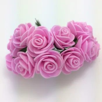 KARŠTA!!! 2X2.5cm galvos Spalvotų EVA rožių putų mini gėlių Puokštė vientisos spalvos/Scrapbooking dirbtinių rožių žiedų 144pcs/bags