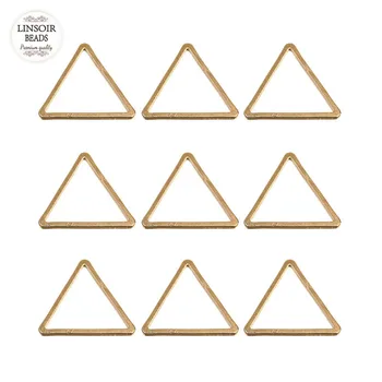 Linsior 10vnt/daug Aukso Spalvos, Geometriniai Žavesio Paprastos Konstrukcijos Tuščią Kvadratą Trikampis Pakabukas 
