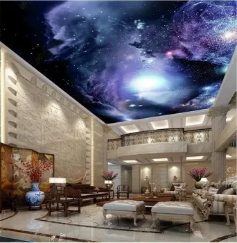 3d tapetai pasirinktinius nuotraukų kambario lubų freskos svajonė visatos žvaigždėtą dangų dažymas TV foną, neaustiniai tapetai, sienų 3d