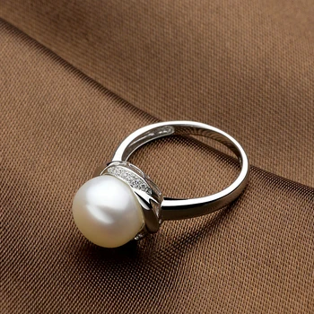Sinya 925 sterlingas sidabro, perlų žiedas su AAAAA perlų skersmuo 10-11mm moterų, mergaičių motina 2017 naują atvykimo karšto pardavimo