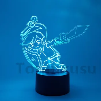 The Legend of Zelda LED 3D naktinė lempa Spalva Keičiasi Nuorodą Veiksmų Skaičius, Anime Žaidimas Kvėpavimas Laukinių Regėjimo Iliuzija Led