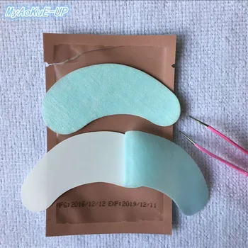 Didmeninė blakstienos popieriaus pleistrai akių pagalvėlės patarimai lipdukas apsiaustas 50pairs/daug blakstienų pratęsimo rožinė pakavimo mėlynos dėmės