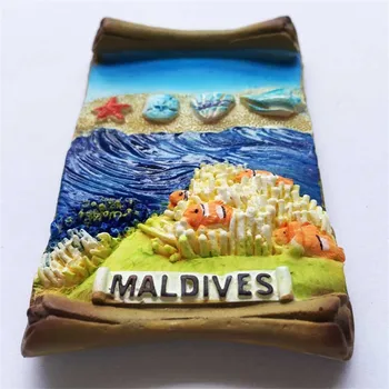 Naujas Atvykimo Maldyvai Suvenyrai, Tropinių Koralų Jūros Žuvys, Kriauklės, Šaldytuvo Magnetas Sienų Lipdukai Namų Puošybai
