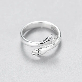 Naujas dizainas 925 sterlingas sidabro kūrybinė asmenybė apimti meilės žiedai pora ginklų žiedą žiedai gražūs papuošalai dovana