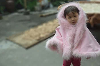 Vaikai mergina kailio žaliojo kūdikių mergaičių oficialaus princess pakrovimo cape baby pliušinis apsiaustu vaikai gril šalies apsiaustu, Kailiai, kailio Bolero