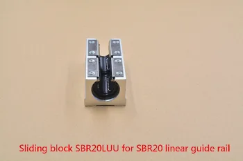 SBR20LUU aliuminio bloko 20mm Linijinio judesio rutulinis guolis skaidrių blokas rungtynės naudoti SBR20 20mm linijinis vadovas geležinkelių 1pcs