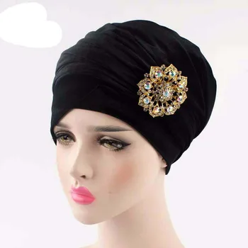 Moterų Skrybėlės, Galvos Skara Turbaną Elastinga Skrybėlę Indija Skrybėlę Chemo Bžūp Beanies Musulmonų Arabų Amira Skullies Skrybėlės, Kepurės moterims