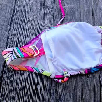 Maišytuvas Bikini VIRŠŪNES Moterų maudymosi Kostiumėliai Paplūdimio Kutas Rožinė Spausdinti Maudymosi kostiumų Dizainerio Paslaptis plaukimo biquini IKI