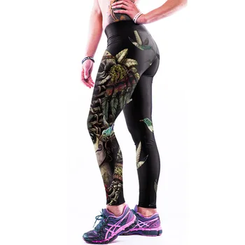 Naujas Moterų Paukščių Spausdinti Liesas Aukšto Juosmens Elastinga Fitneso Bodybuidling Leggins drabužiai