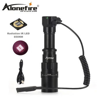 AloneFire X490 5W 850NM LED Žibintuvėlis Infraraudonųjų spindulių Naktinio Matymo Lempos Troch Naudoti Rechargeable18650 Baterija Medžioklės fakelas